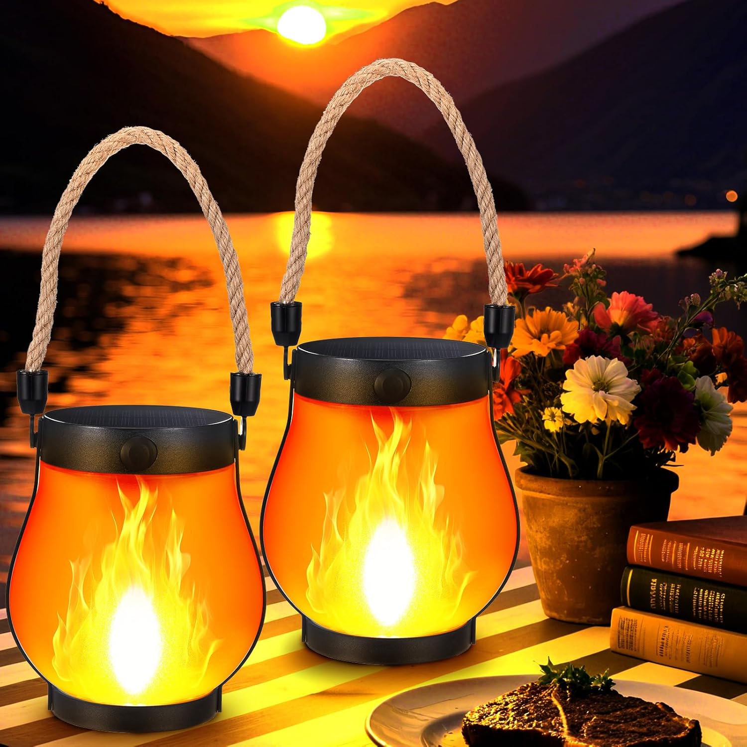 Fire Torch Solar - 2 Paket Lampu Api Tenaga Surya,