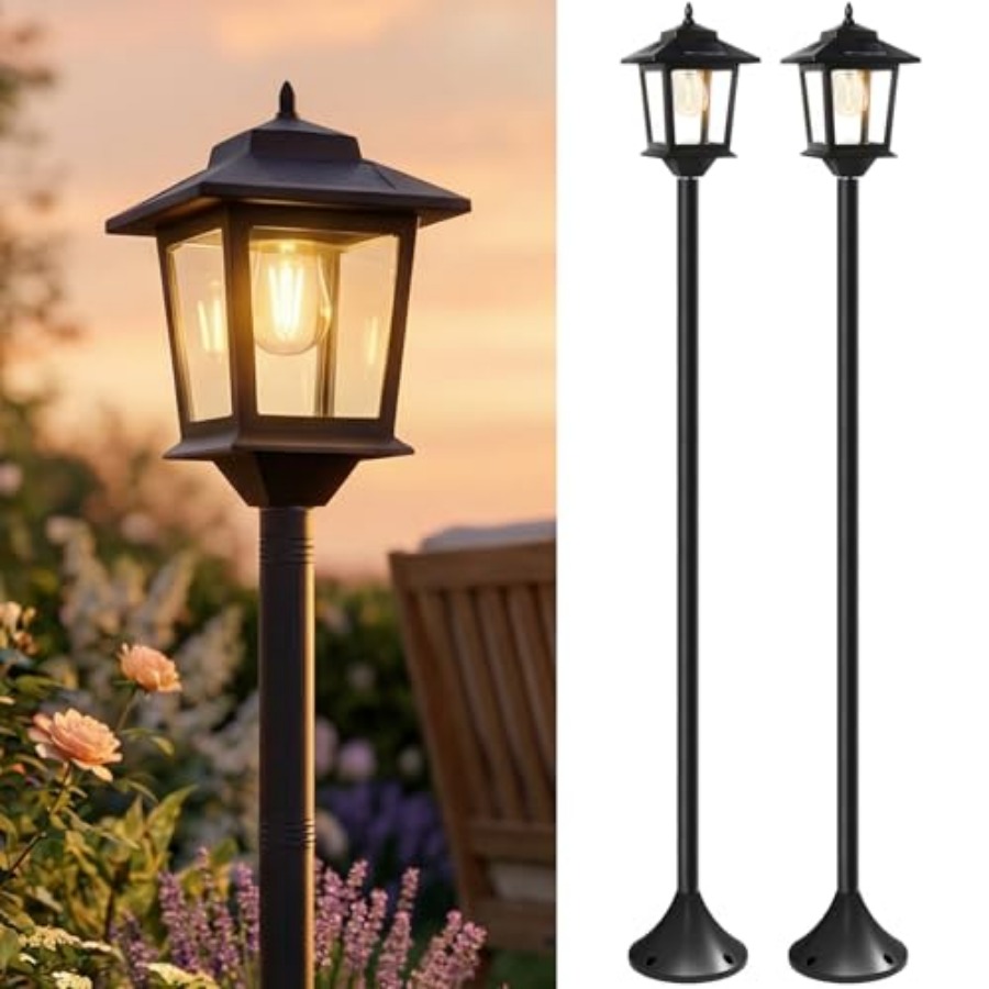 Outdoor Lighting Dusk To Dawn - Lampu Tiang Tenaga Surya Luar Ruangan,