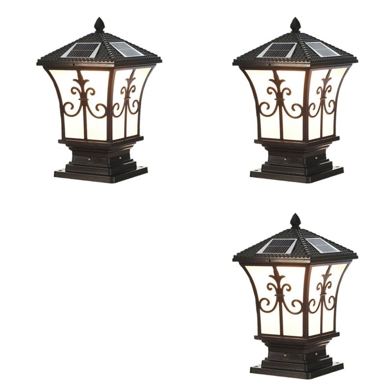 Outdoor Lighting Dusk To Dawn - 3X Lampu Tiang LED Tenaga Surya
