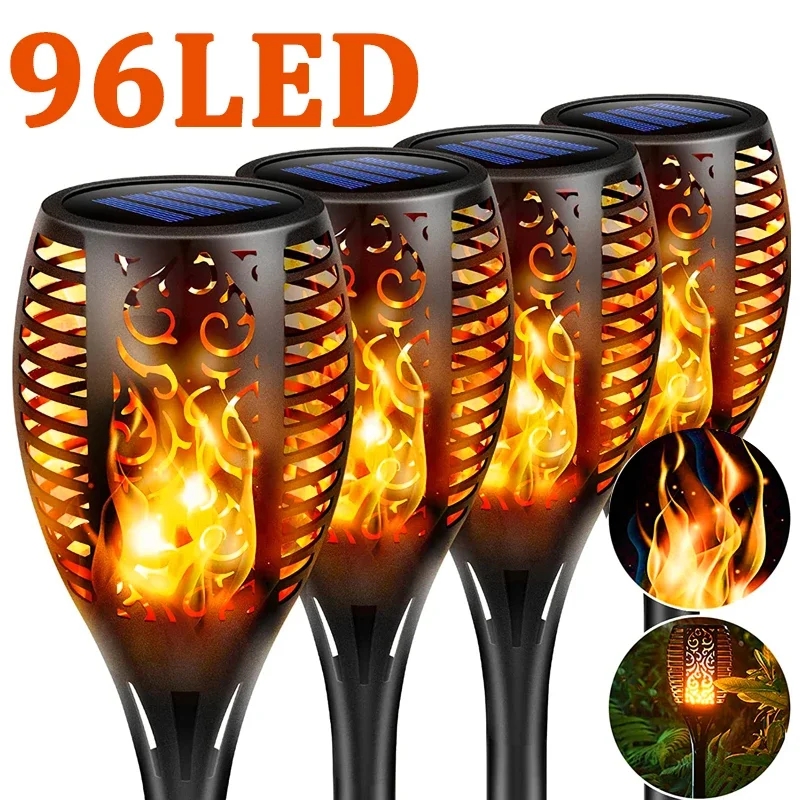 Fire Torch Solar - 96 lampu senter tenaga surya LED