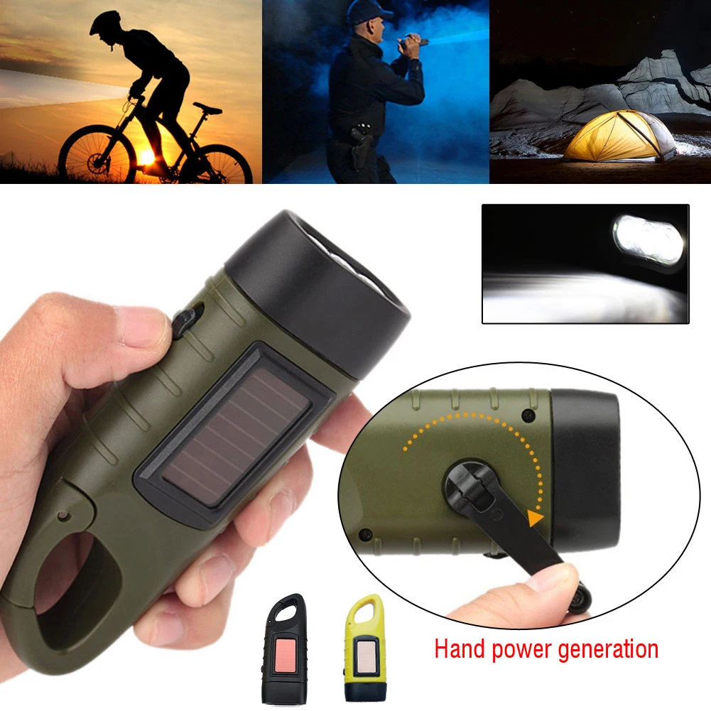 Fire Torch Solar - Senter LED Tenaga Surya dengan Engkol