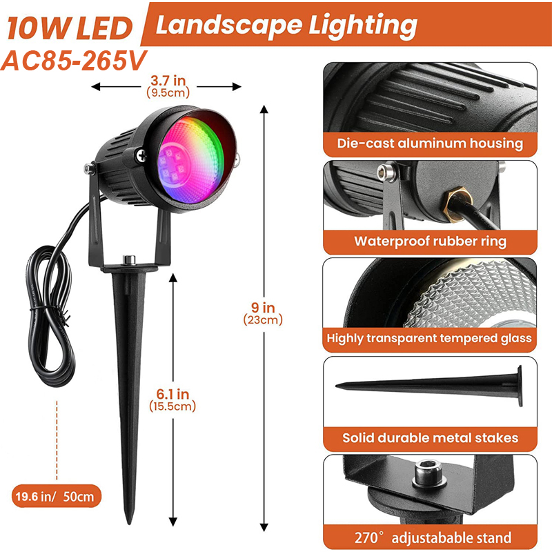 RGBW lampu sorot lanskap LED b - Landscape Spike Light ulasan dan harga