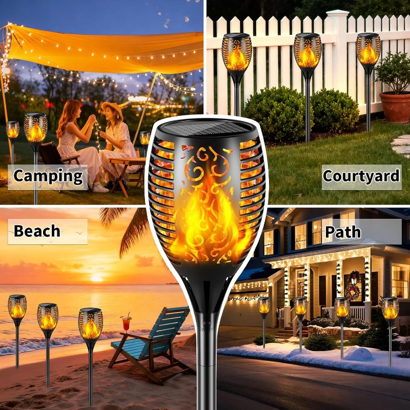 1/2/4 Pak Lampu Senter Tenaga  - Fire Torch Solar ulasan dan harga