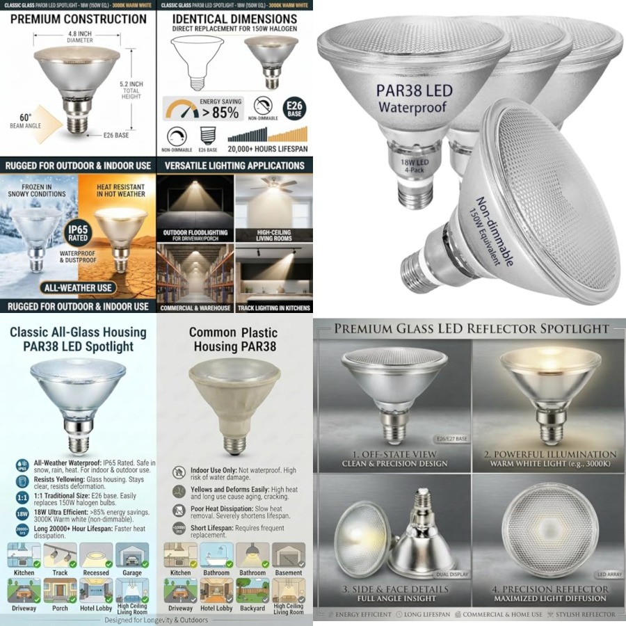 Lampu LED PAR38 Reflector Kaca - Outdoor Lighting Bulbs ulasan dan harga
