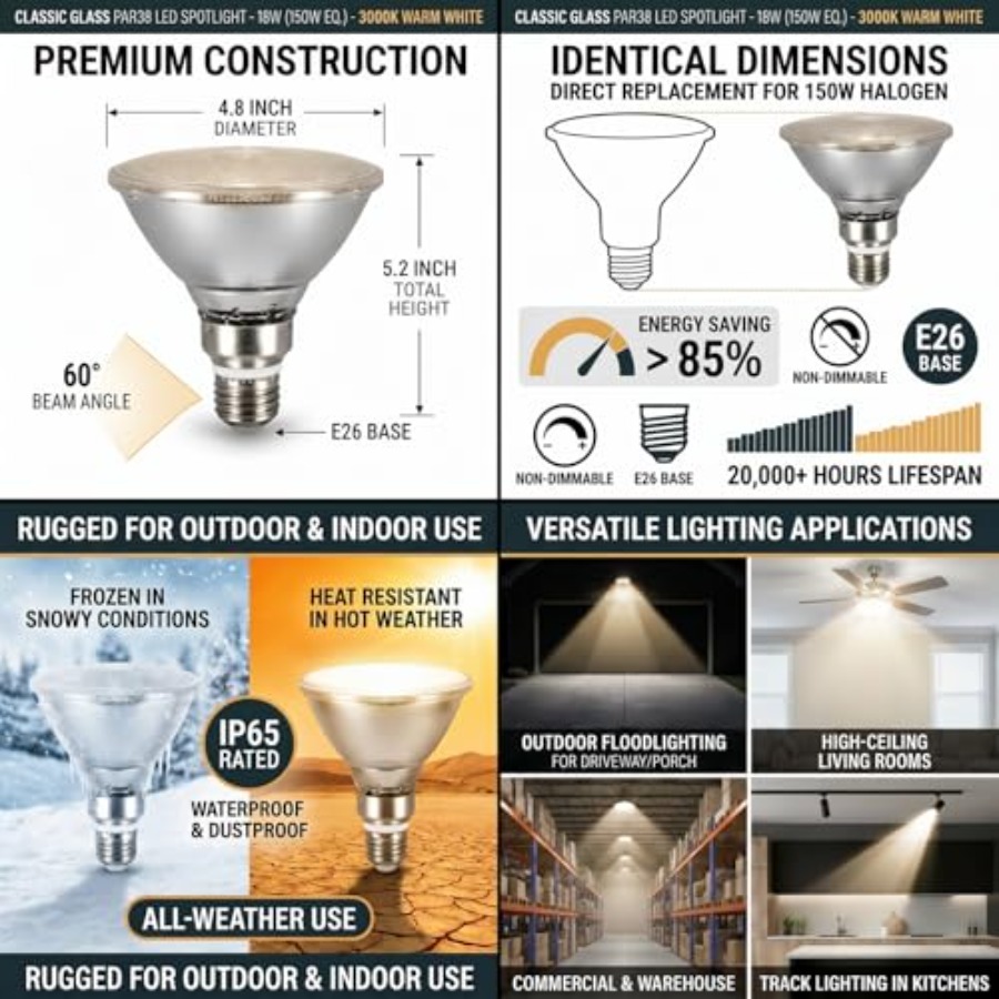 Lampu LED PAR38 Reflector Kaca - Outdoor Lighting Bulbs ulasan dan harga