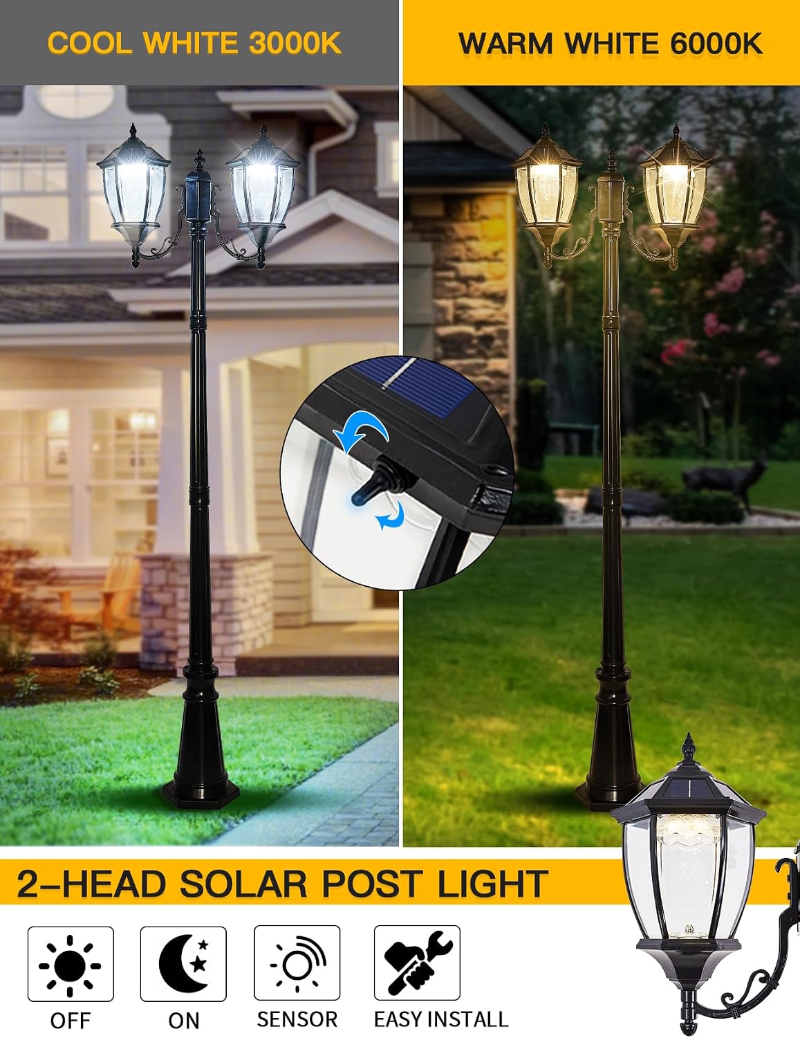 Lampu Tiang Tenaga Surya Luar  - Outdoor Lighting Dusk To Dawn ulasan dan harga
