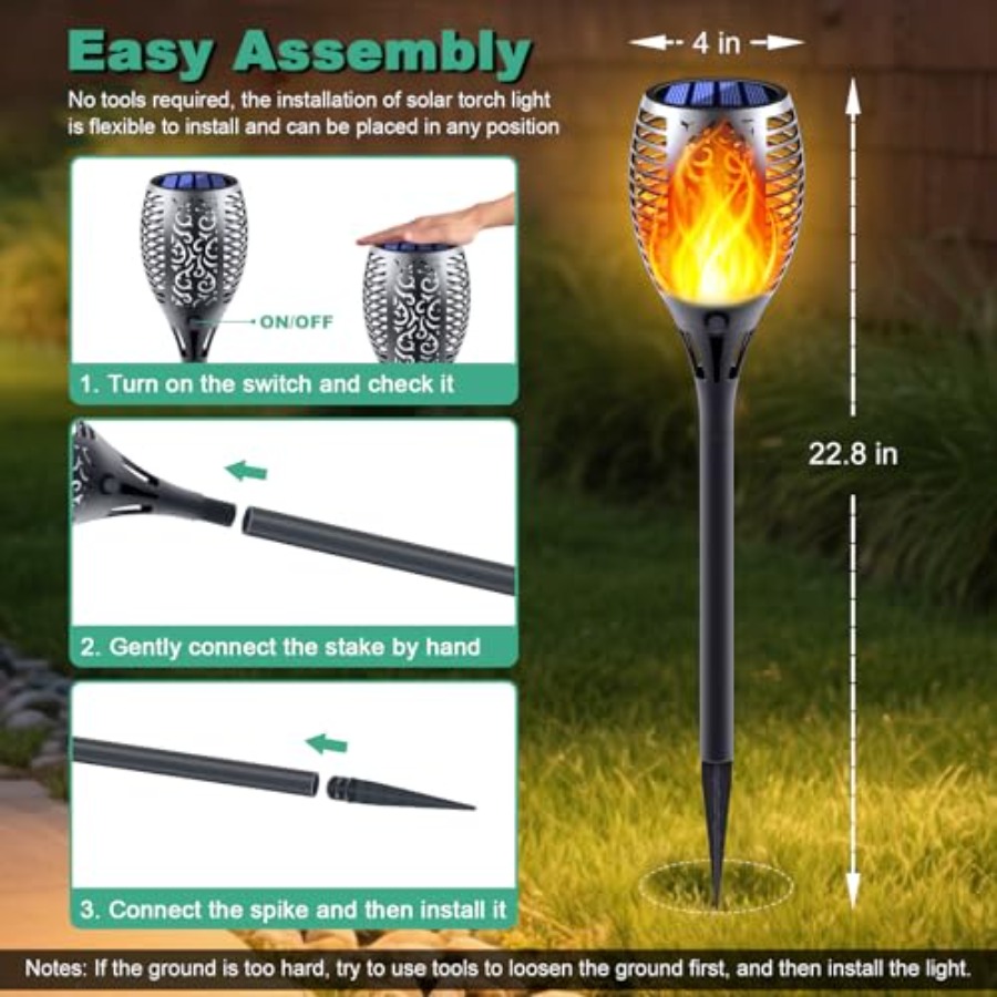 Lampu Senter Tenaga Surya deng - Fire Torch Solar ulasan dan harga